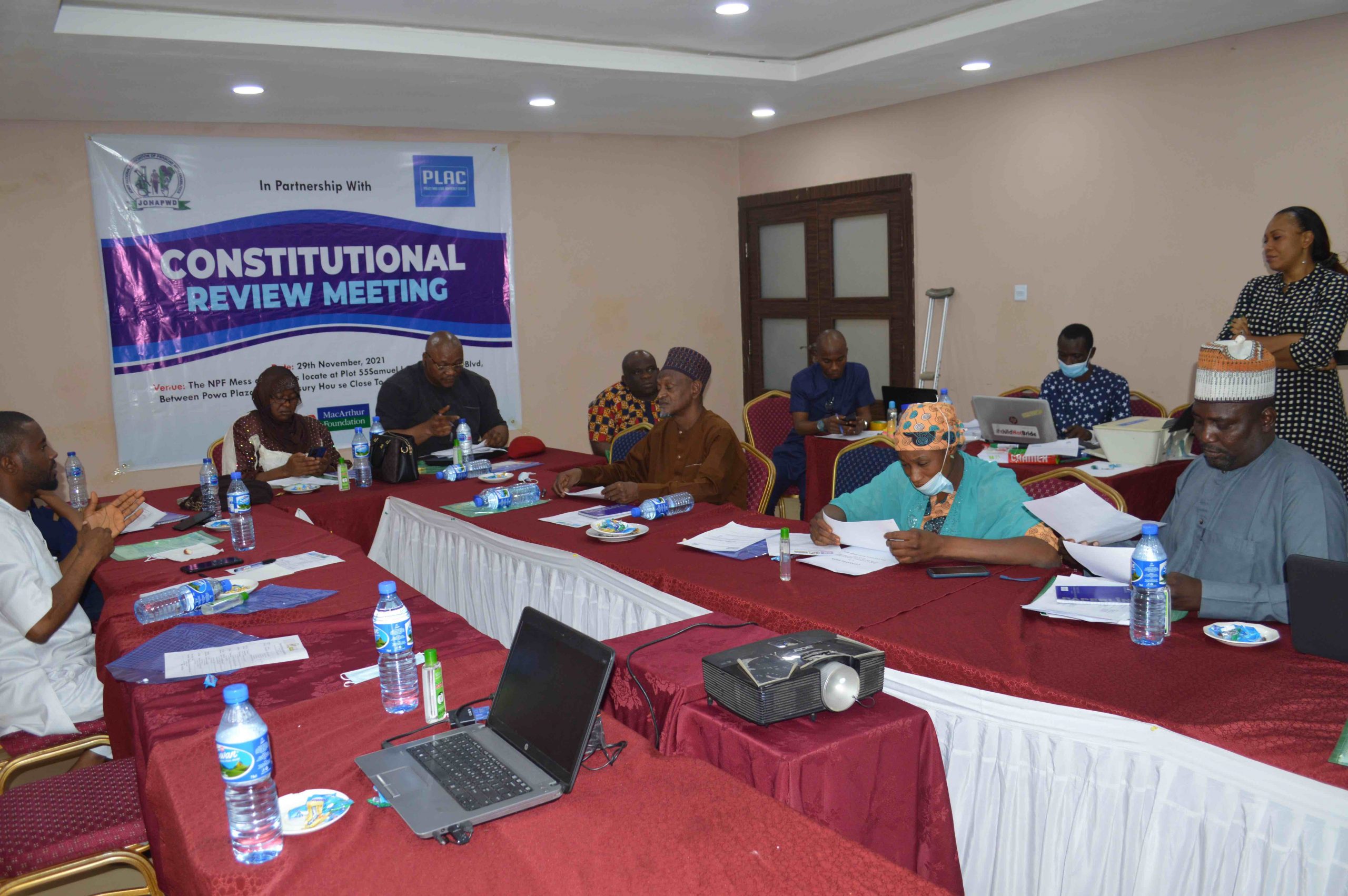 Technical Session to Review Constitution JONAPWD