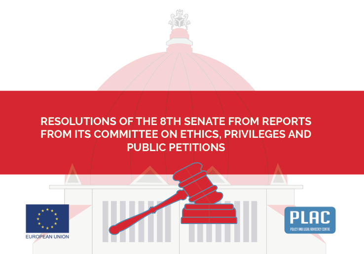 Resolutions of the 8th Senate Committee on Ethics, Privileges and Public Petitions