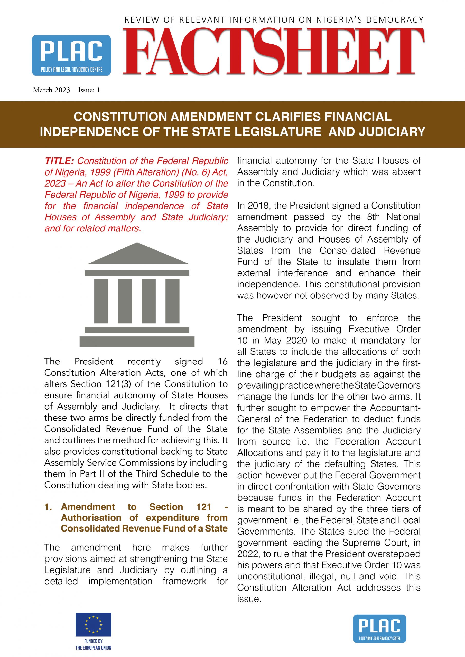 Factsheet on Independence of Judiciary & Legislature