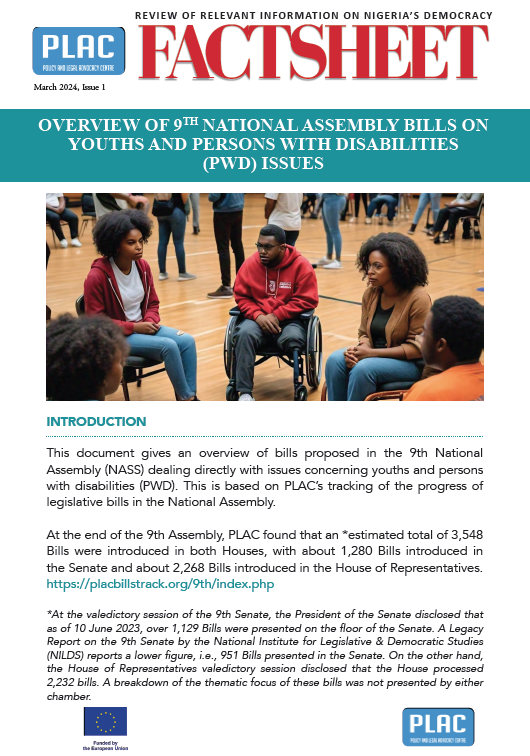 Overview of 9th National Assembly Bills on Youths and Persons with Disabilities (PWD) Issues