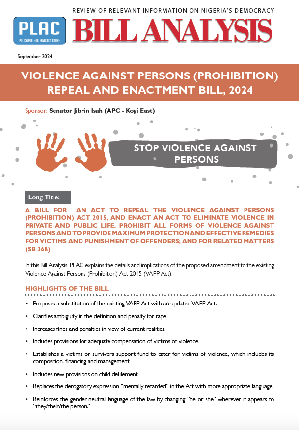 Violence Against Persons (Prohibition) Repeal And Enactment Bill, 2024