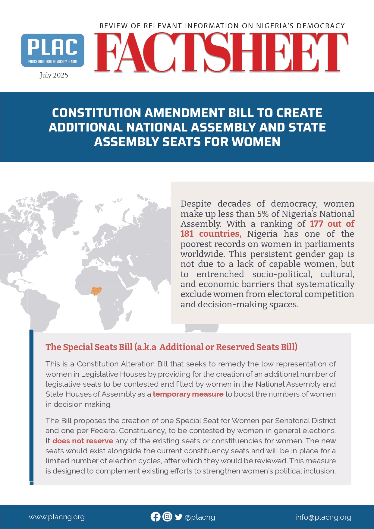CONSTITUTION AMENDMENT BILL TO CREATE ADDITIONAL NATIONAL ASSEMBLY AND STATE ASSEMBLY SEATS FOR WOMEN