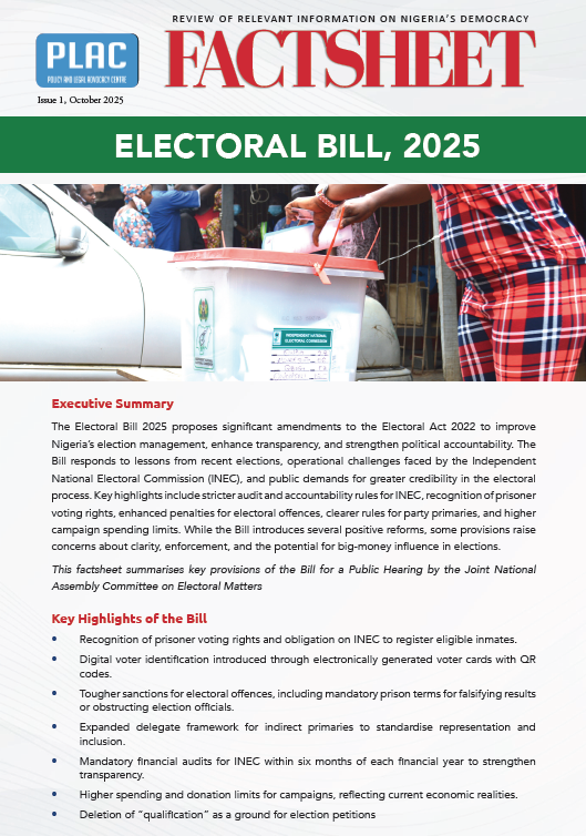 FACTSHEET ON ELECTORAL BILL, 2025