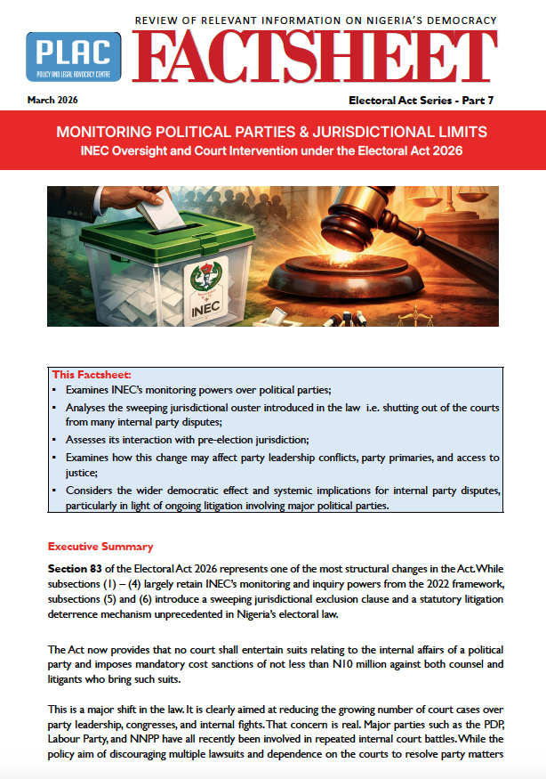 Monitoring Political Parties & Jurisdictional Limits