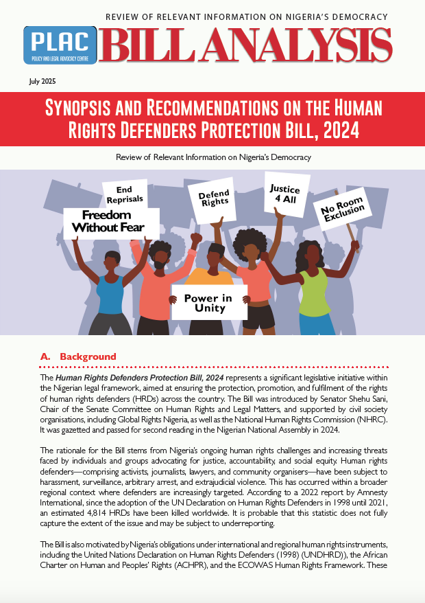 Synopsis and Recommendations on the Human Rights Defenders Protection Bill, 2024