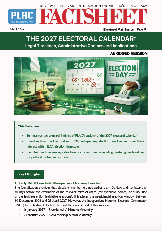 The 2027 Electoral Calendar: Legal Timelines, Administrative Choices and Implications_Abridged